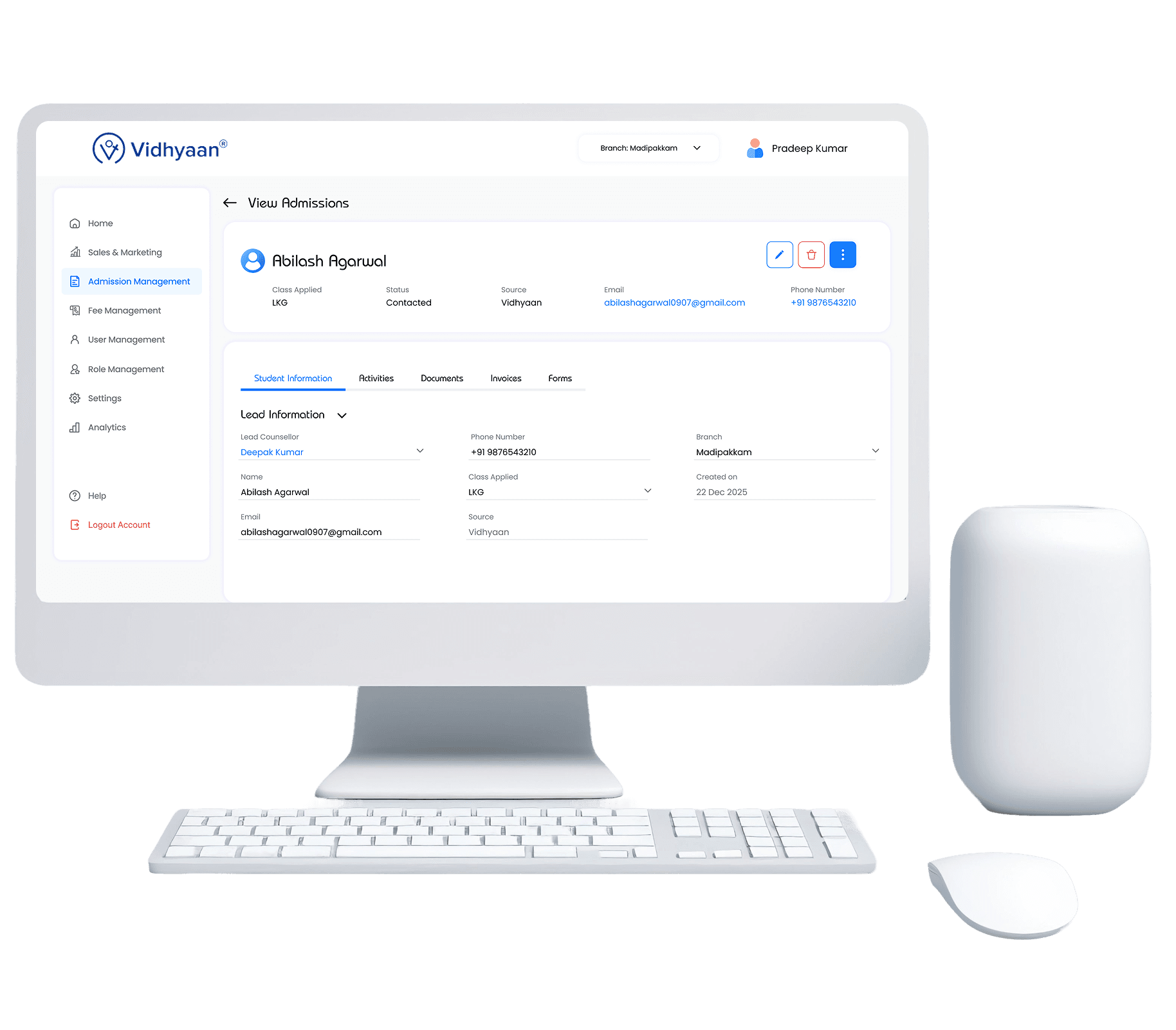 Admission CRM dashboard preview